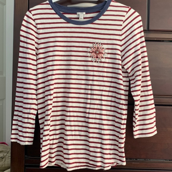 J. Crew Tops - J.Crew long-sleeved embellished tee